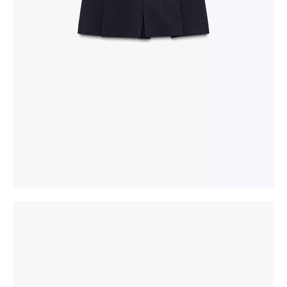 Navy blue Pleated Mini Skirt - Picture 2 of 4